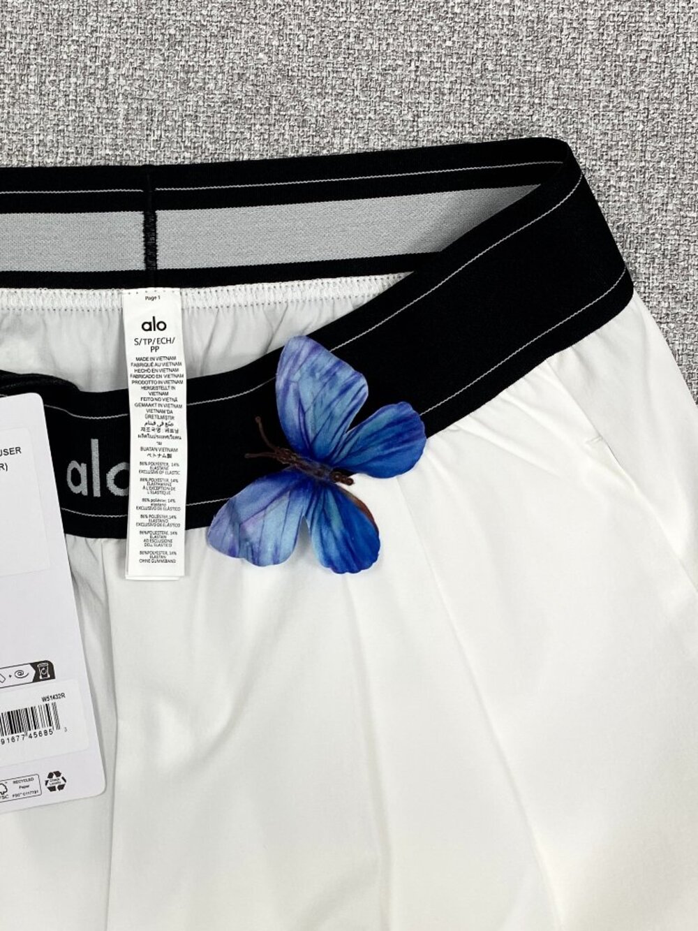 đ¤ALO Yoga Suit Up Trouser Wide Leg PantsđComfortable| White/Black|30â Inseam - Picture 4 of 9